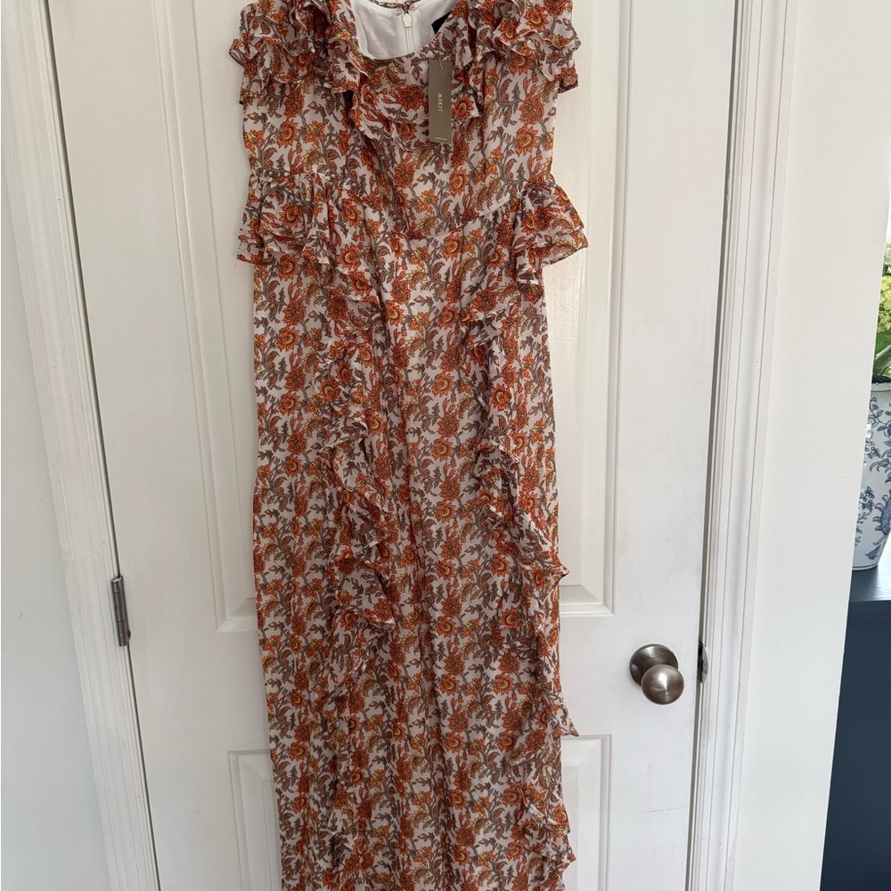 J. Crew Floral Ruffle Dress.